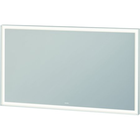 DURAVIT L-Cube Mirror, 47 1/4 X2 5/8 X27 1/2  White Aluminum Matt, Light Field, Square, Lc738300000 LC7383000006000